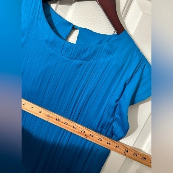 MAEVE XS Anthropologie Blue Flouncy Tunic Dress $128 Pleated Ruffle Hem - Picture 8 of 14